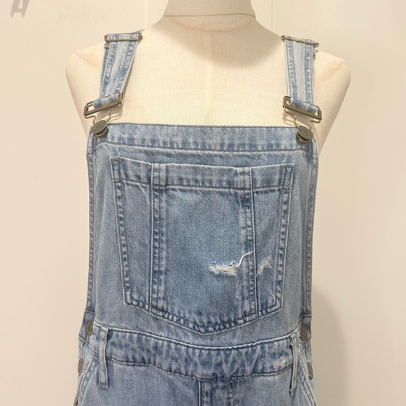 Show Me Your Mumu San Fran Overalls Medium Carolina Blue Flared Festival Boho - Picture 9 of 12